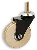 Cool Casters - Translucent Wheel Caster, Smoked Black Wheel Wheel, Chrome Yoke, Threaded Stem, No Brake - Item #370-75-MAP-BL-TS-NB