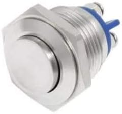 MSA™ 16mm Waterproof Stainless Steel Push Button Momentary ON/OFF Horn Switch Silver