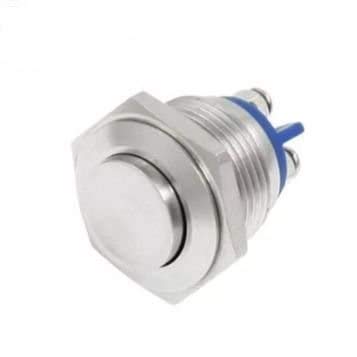 MSA™ 16mm Waterproof Stainless Steel Push Button Momentary ON/OFF Horn Switch Silver