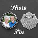 Mother of Bride or Groom Round Wedding Photo Pin Brooch or For Bouquet Flowers Bonus EZ Photo Jewelry Resizer Software - Thumbnail 2