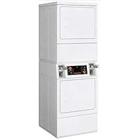 Speed Queen SSESXAGS173TW01 Electric Commercial Stack Dryer with 18 lbs. Capacity, Coin Slide, 4 Drying Cycles, in White