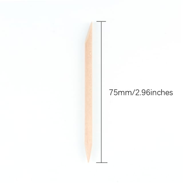 100 Pack 3-Inch Orange Wood Cuticle Pushers - Disposable Manicure Pedicure Nail Tools for Salon & Home Use