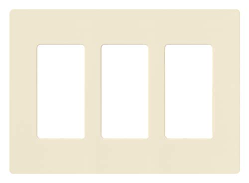 Lutron Claro CW-3-AL Wandplatte, 3-fach, glänzend, mandelfarben (1 Stück)