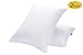 JA COMFORTS Goose Down and Feather Bed Pillows for Sleeping (2 Pack)- King(20IN×36IN) Hotel Collection, Natural Filling, Natural Cotton Cover, White