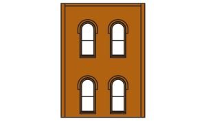HO DPM 2 Story/4 Arch Window (4)