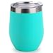 SUNWILL Vacuum Insulated Wine Tumbler with Lid (Teal), Stemless Stainless Steel Insulated Wine Glass 12oz, Double Wall Durable Coffee Mug, for Champaign, Cocktail, Beer, Office use