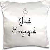 Jumkim Just Engaged hrow Pillow Case Cushion Cover 16 x 16"