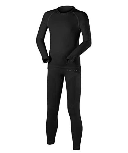FALKE Unisex Kinder Baselayer-Set Maximum Warm K Uw Funktionsmaterial schnelltrocknend 1 Stück, Schwarz Black 3000, 158-164
