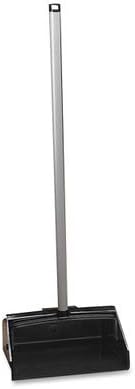 Continental 912BK-4, Plastic Assembled Lobby Dust Pan with Vinyl Coated Steel Handle, 10-3/4" Length x 12" Width x 36-3/4" Height, Black (Case of 4)