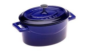 Click Here to See More Images Arcata, Mini Oval Casserole Dish, 14. 20 oz, Blue, Cast Iron, each