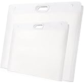Plastic Art Portfolio, Large Art Portfolio with Handles,Waterproof Portfolio Folder for Artwork, Arts Storage Case for Drawing Sketch Photography Poster (2pcs set(22.44x17.32'' and 17.32x13.22''))