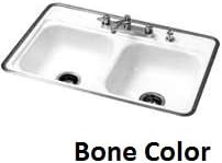 Kitcken Sink Stl Dbl 32x21bone