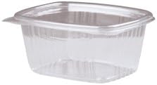Genpak AD16 Plastic, 100 Count 16 Ounce Clear Hinged Deli Container-5.37 x 4.5 x 2.62