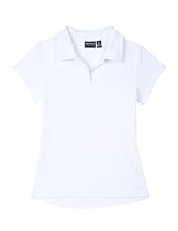 Nautica Big Girls' Short Sleeve Performance Polo, White, L (12/14)