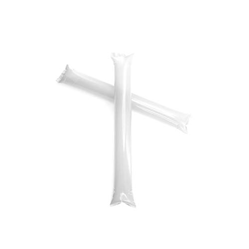 Fun Fan Line - 60 Pairs Bam Bam Thunder Sticks. Noise Makers for Sporting Events. Boom Sticks for Cheerleading. Noise Sticks for Stadium or Parties. (White)