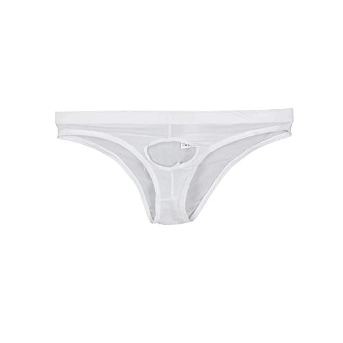 Photo 1 of COMLIFE Men's Bikini Underwear Hollowed Triangle Briefs White