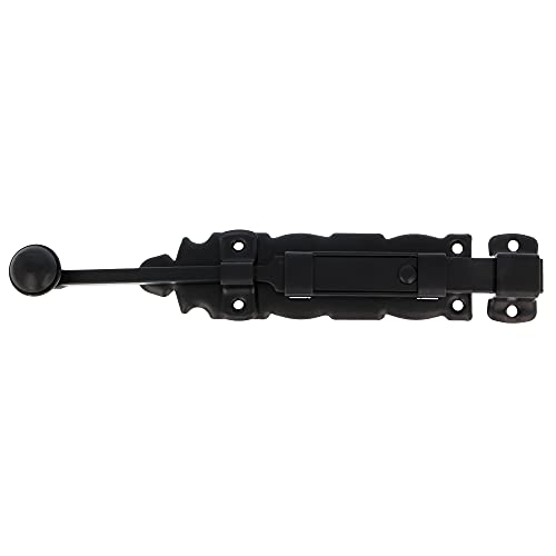 Amig - Black Steel Overlap Pin with Zamak Shaft Ideal for Attaching as Security Latch in Windows – 300 x 35 mm · Includes Screws