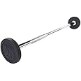 Body-Solid Rubber Coated Fixed Weights Straight Barbells- Weighted Bar for Weightlifting Exercise, Bodybuilding, Strength Training, Squat Rack & Bench Press