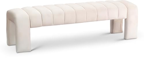 Meridian Furniture 443Cream Andaz Collection Modern | Contemporary Bench with S…