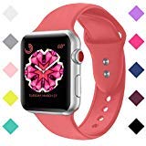 Booyi Sport Band for Apple Watch 38mm 42mm, Soft Silicone Replacement Bands for iWatch Apple Watch Series 3,2,1