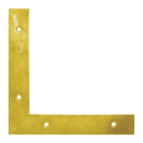 150mm x 150mm x 25mm Corner L Shape Plate, Flat Angle Bracket Plates Connector 2.5mm Thick Yellow Zinc Plated Steel NA1 (Pack of 10) K11ABC