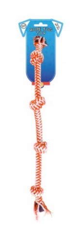 World of pets Strong Rope Tug Toy for Dogs (Orange)