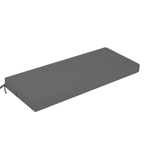 PRIMEPATIO Bankauflage Outdoor 100x40, Wasserdichtes Sitzkissen, Grau