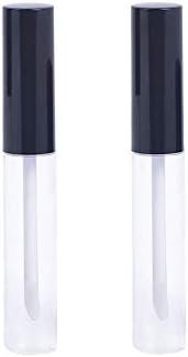 5ML Empty Lip Gloss Containers Tube Clear Black Cap Brush Tip Reusable DIY Container for DIY Lip Refillable Makeup 2set