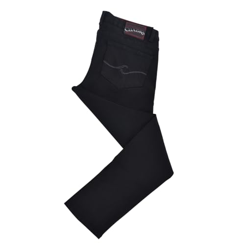 Cuadra Pantalones Rectos para Caballero de Mezclilla Negro Gris