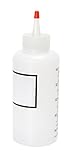 Vestil BTL-RC-16-LBL Low Density Polyethylene (LDPE) Round Graduated Dispensing Bottle with Label and Red Cap, 16 oz Capacity, Translucent