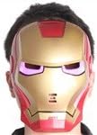 Cool Cosplay Glowing Iron Man Mask with Blue LED Eyes Halloween Make up Toy for Kids Boys