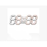 3D LED Digital Desktop Alarm Clock 9.7 Inch Remote Control Wall Desk Timer Brightness Adjustable for Hotel Office Home Living