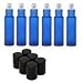 Mavogel Glass Roller Bottles With Metal Ball (Set of 6)-Best Quality Cobalt Frosted Blue Colored Roll on Bottle- Black Plastic Lid - Thick And Strong Holder For Aromatherapy, Essential Oils, Perfumes and Lip Balms,10ml,Blue