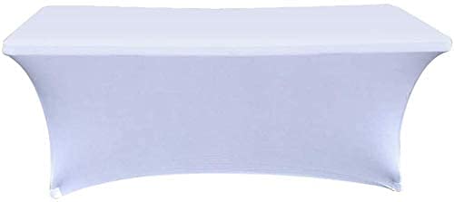 Namvo Stretch Tablecloth, 8ft Rectangular Spandex Dinner Table Cloth Four-Way Tight Fitted Elastic Stretch Table Cover Tabletop Protector for Folding Table Wedding Bar Banquet Party