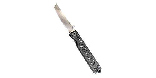 StatGear PKTSAM-GRY Pocket Samurai Titanium Keychain Folding Knife, Gray
