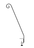 GrayBunny GB-6831 Heavy Duty Deck Hook, Single Piece Solid Rod, No Assembly,3 Inch Non-Slip Clamp, Black, for Bird Feeders, Planters, Suet Baskets, Lanterns, Wind Chimes and More!