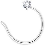 Panache Exports 0.05 ct Round Cut Cubic Zirconia Flower Nose Pin Stud 925 Sterling Silver