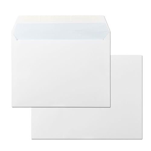 Paper Envelopes White Envelope 4 Size 190 x 250 mm Paper Envelope with Silicone Closure for Documents, Shipping or Storage · m-office (Pack of 1000, 190 x 250 mm)