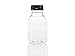 (50) 8 oz. Clear Food Grade Square Plastic Juice Bottles with Black Tamper Evident Caps 50/pack