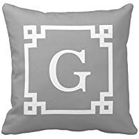 GrantRae Decorative Throw Pillow Cover Cotton G pattern and letters Print 45 x 45 cm