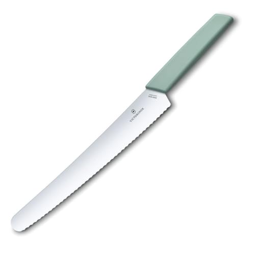Victorinox Swiss Modern Bread and Pastry Knife with Serrated Edge, 26 cm Stainless Steel Blade, Ergonomic Plastic Handle, Blue