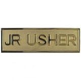 Badge-Jr Usher-Pin Back-Rectangle (5/8 x 2)-Brass