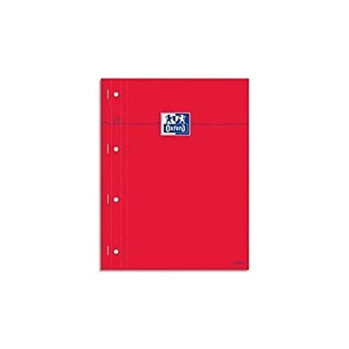Oxford 43841 - Blocco da scrivania A4 + in carta goffrata perforata, 210 x 320 mm, colore: Rosso