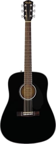 Fender CD-60S Dreadnought Akustikgitarre, massive Decke, Schwarz