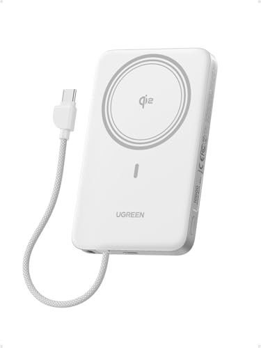 UGREEN MagFlow Air Ultra Slim Powerbank Magsafe 10000mAh Qi2 15W, (Weiß)