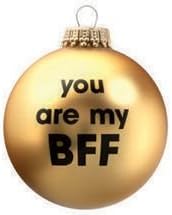 Santa Balls You are my BFF - Gold Christmas Tree Bauble