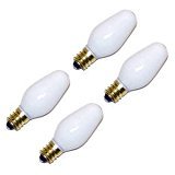 Bulbrite 709804 B4C7W/4 4W Incandescent Night Light C7 Replacement Bulb (4 Pack), White