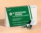 2043 Swabs First Aid Medicaine Benzocaine/Menthol 0.6mL 10 Per Box by James Alexander Corp -Part no. 2043