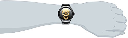 Mens Black Big Face Watches Men 30M Waterproof Large Luxury Stainless Steel Watch with Gold Dial for Men