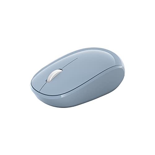 Microsoft Bluetooth Mouse - Pastel Blue. Comfortable design, Right/Left Hand Use, 4-Way Scroll Wheel, Wireless Bluetooth Mouse for PC/Laptop/Desktop, works with for Mac/Windows Computers
